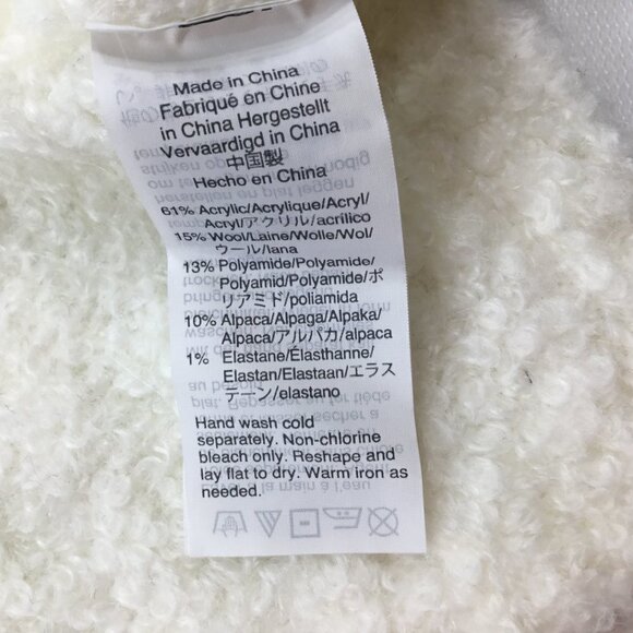 Crewcuts Sweater NWT Ivory Size 14 Alpaca Wool Blend Fuzzy 3/4 Sleeve Pullover - Picture 5 of 5